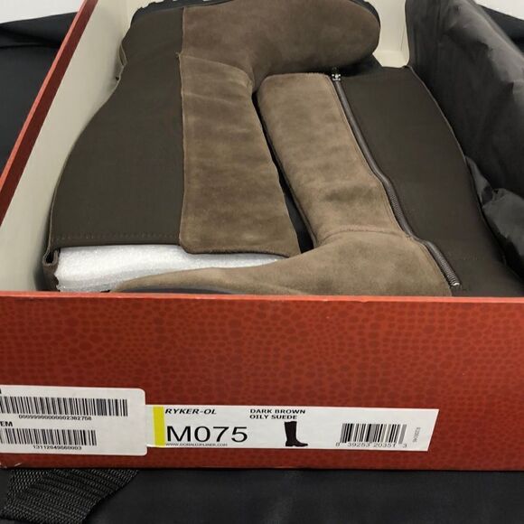 Donald J Pliner Ryker Suede Boot Dark Brown/Oily Suede SZ 7.5 NEW - Picture 5 of 7